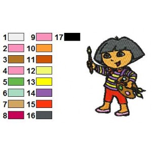 Dora The Explorer Painter Embroidery Design